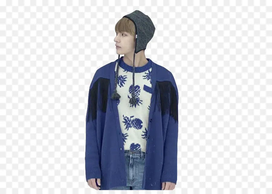 Personne En Pull Bleu，Hiver PNG