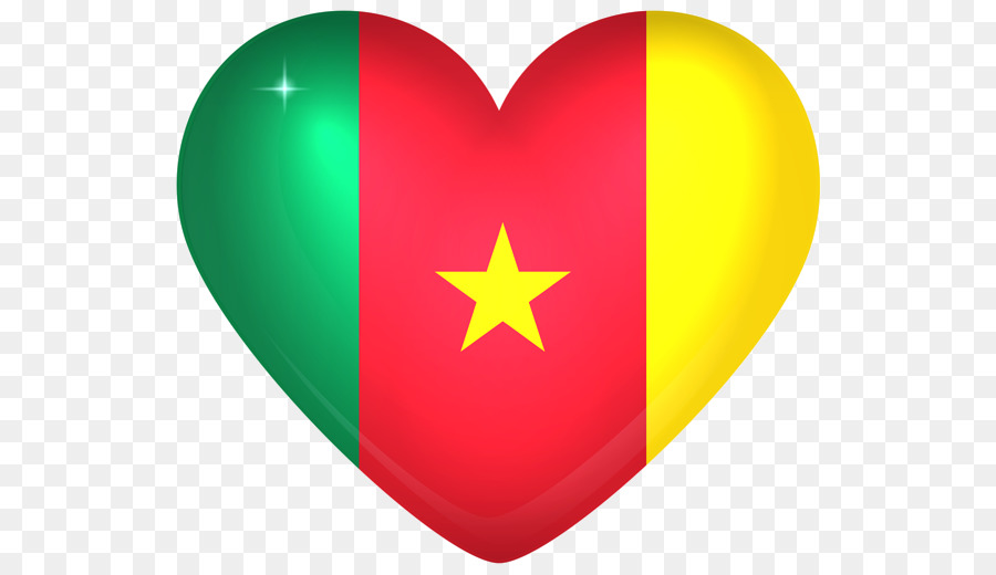 Drapeau Du Cameroun En Forme De Coeur，Cameroun PNG