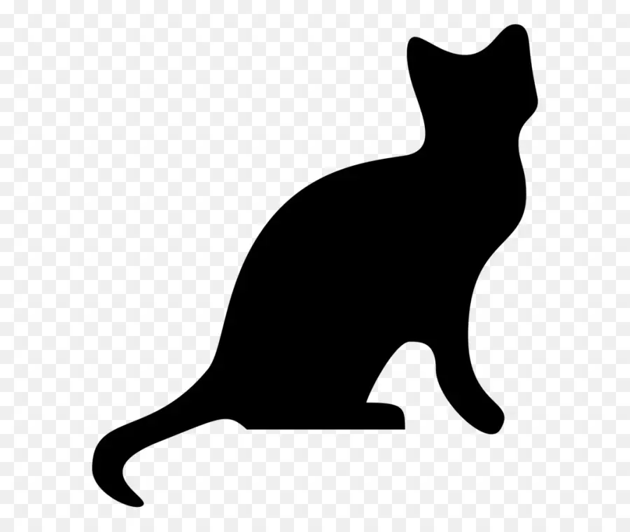 Silhouette De Chat，Noir PNG