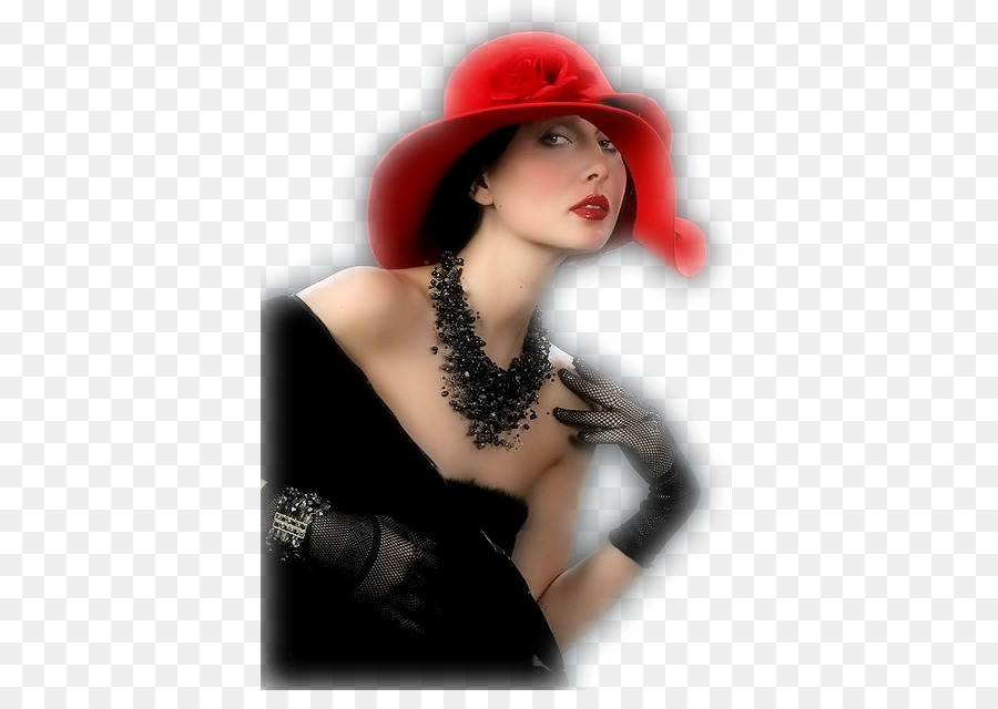 Femme Au Chapeau Rouge，Élégant PNG