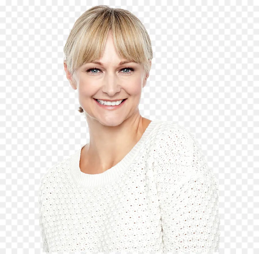 Femme Souriante，Cheveux Blonds PNG