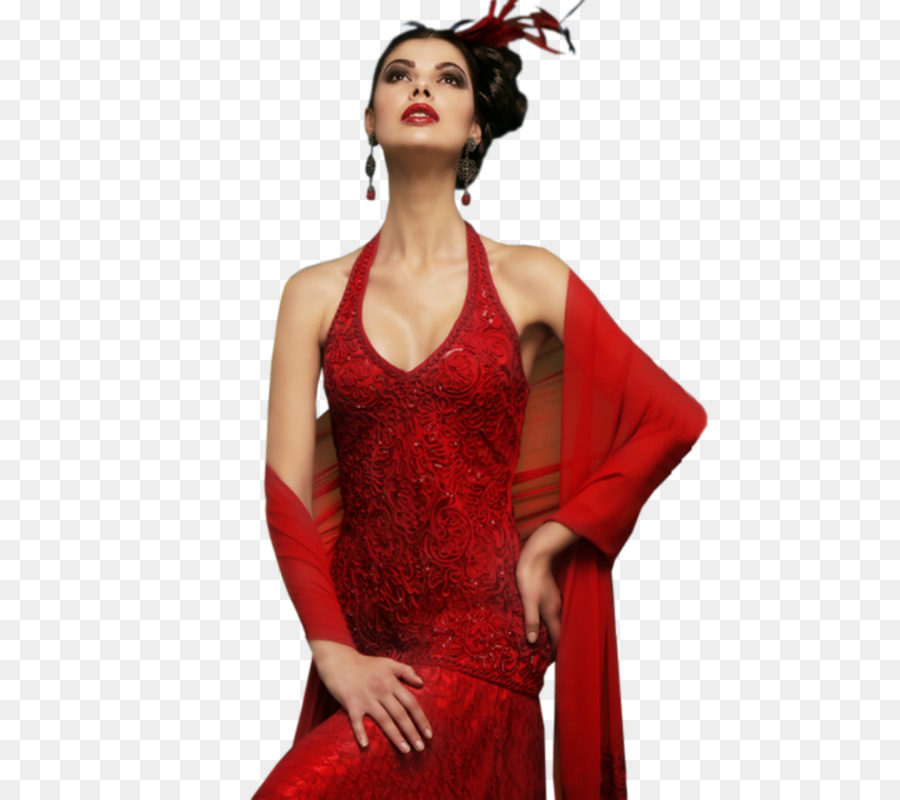 Robe Rouge，Femme PNG