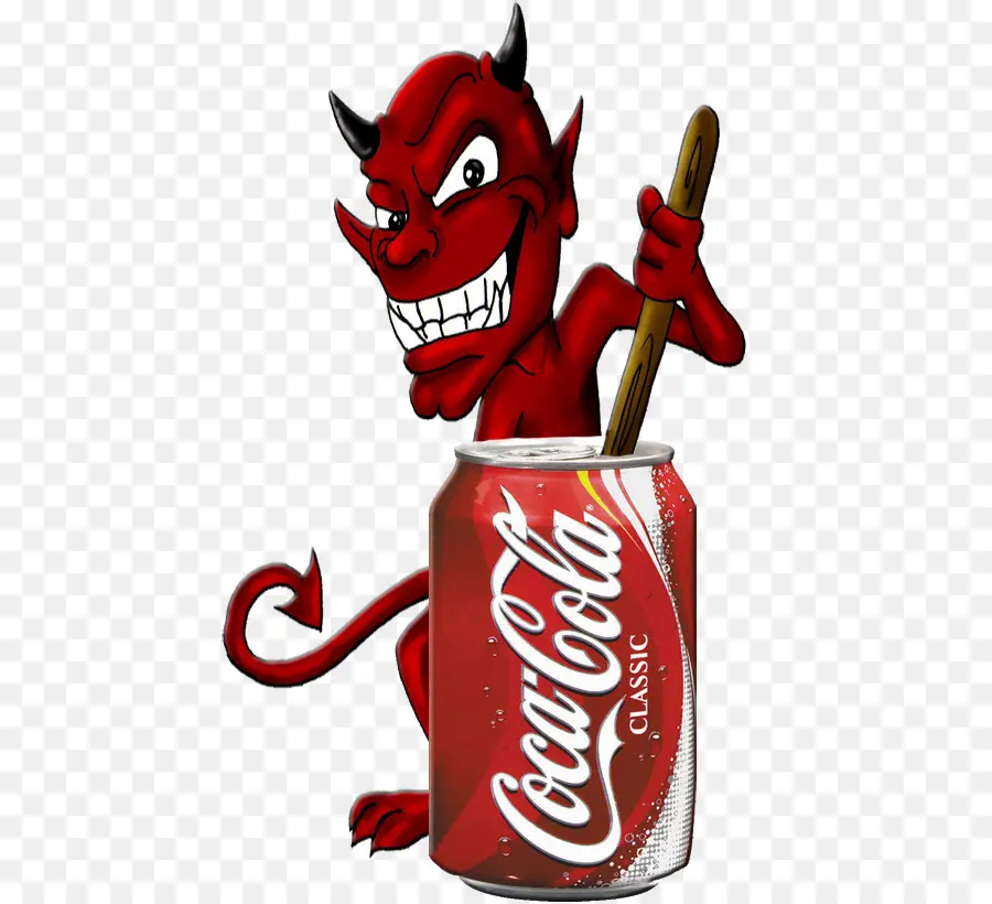 Diable Dans Une Canette De Coca，Soude PNG