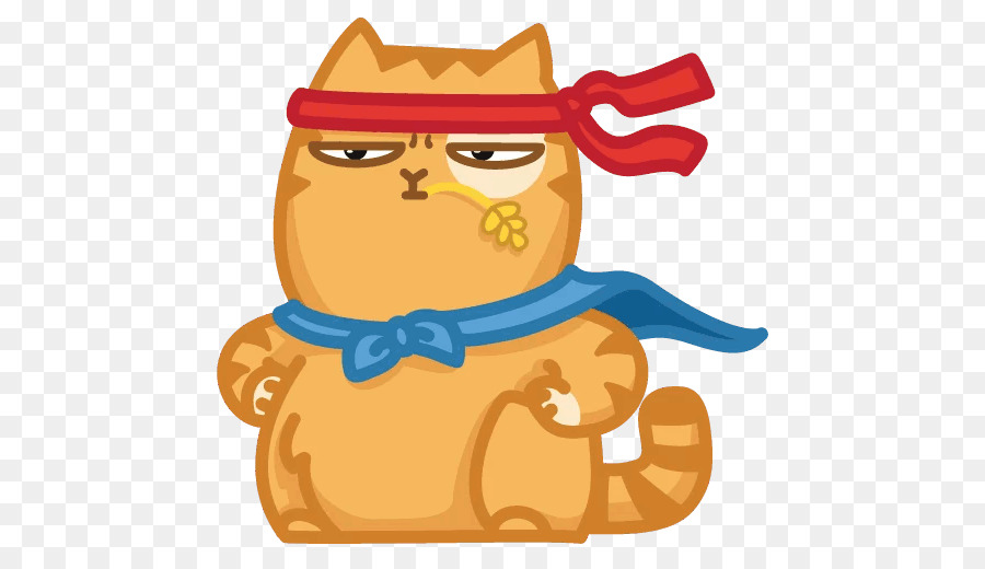 Chat De Dessin Animé，Bandeau Rouge PNG