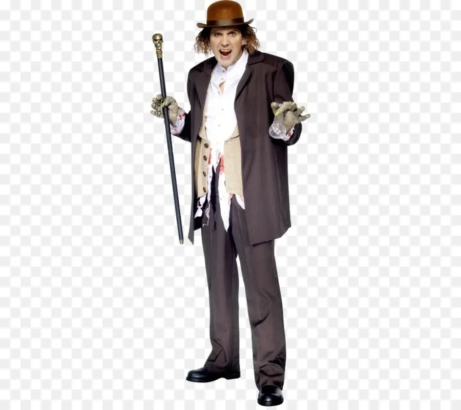 Homme En Costume，Canne PNG