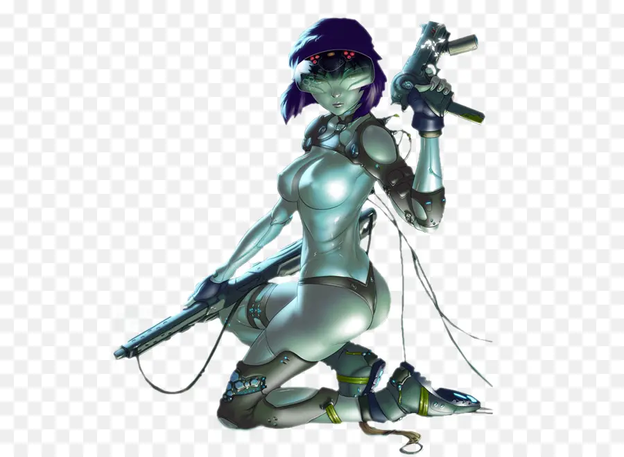 Femme Cyborg，Pistolet PNG