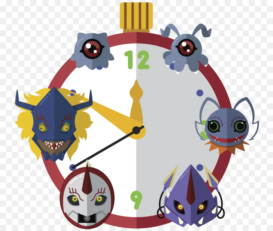 Horloge Avec Des Monstres，Monstres PNG