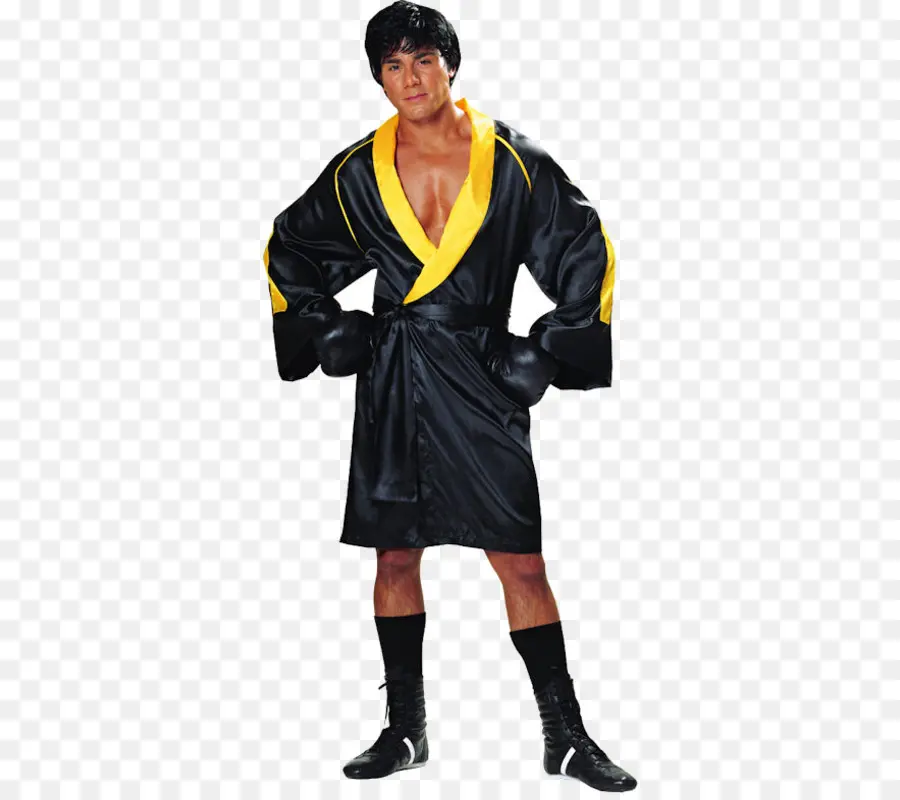 Boxer En Robe Noire，Gants PNG