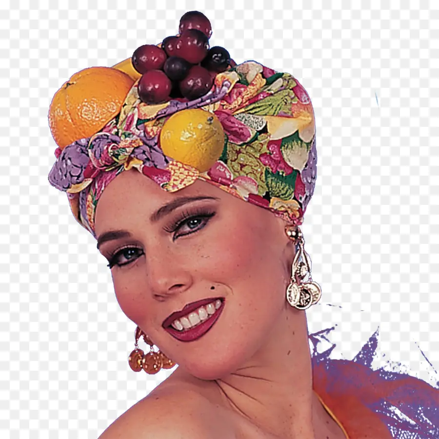 Femme Avec Chapeau De Fruits，Costume PNG