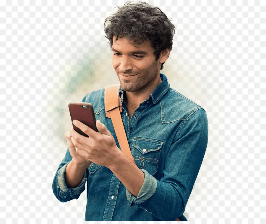 Homme Avec Téléphone，Téléphone Intelligent PNG