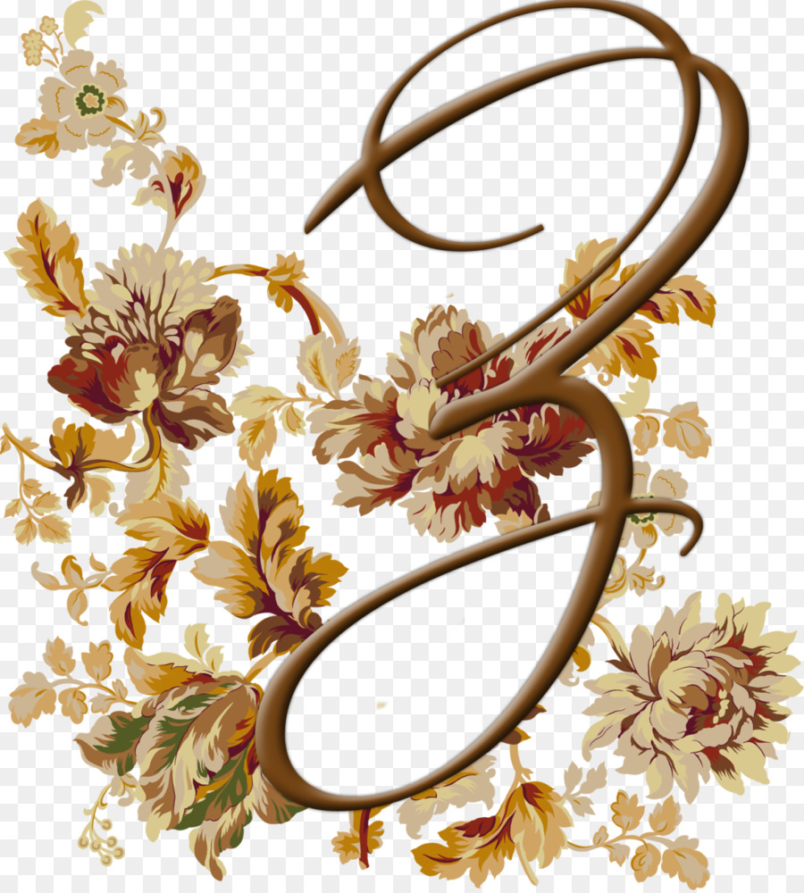 Lettre C，Floral PNG