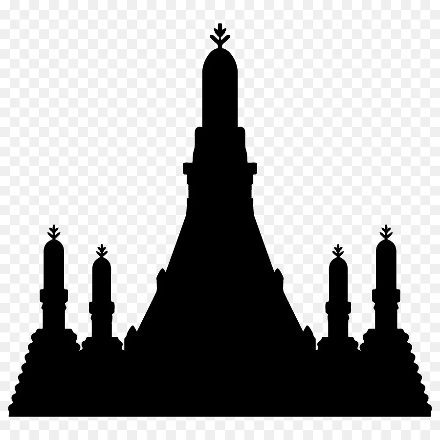 Silhouette De Temple，Architecture PNG