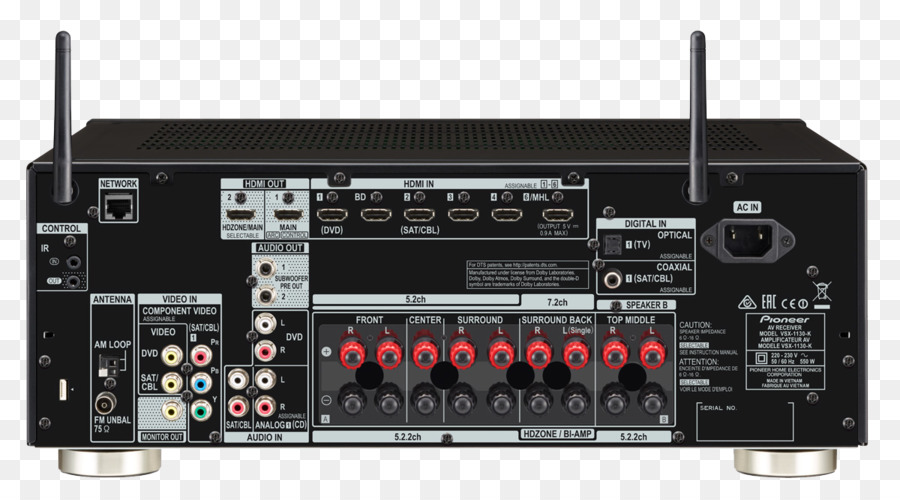 Récepteur Av，Pioneer Sclx501 Réseau Av Récepteur Noir PNG