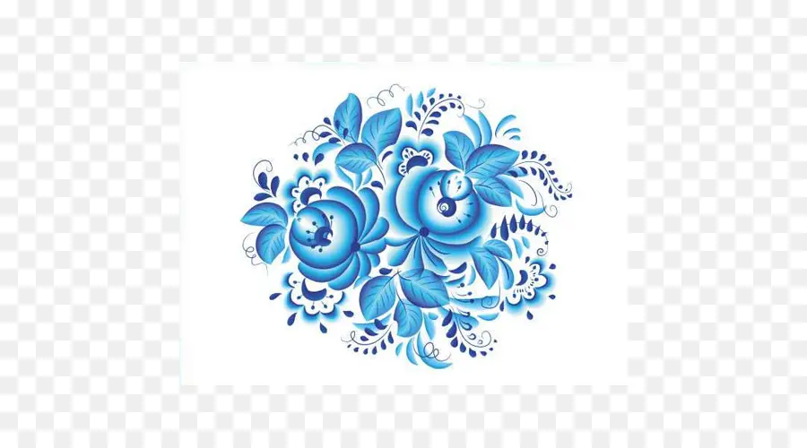 Motif Floral Bleu，Fleurs PNG