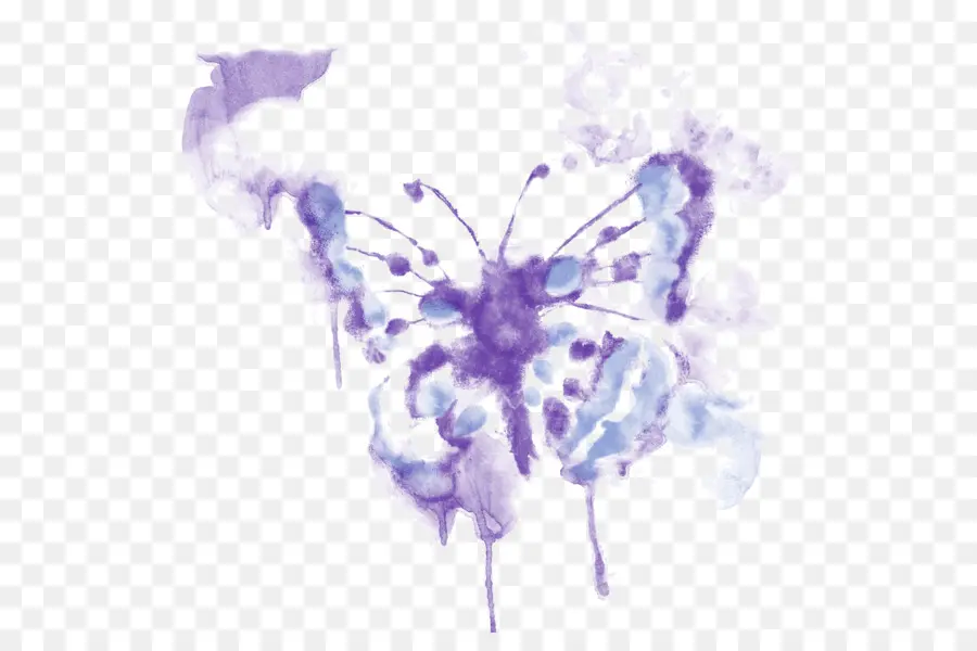 Papillon Violet，Aquarelle PNG