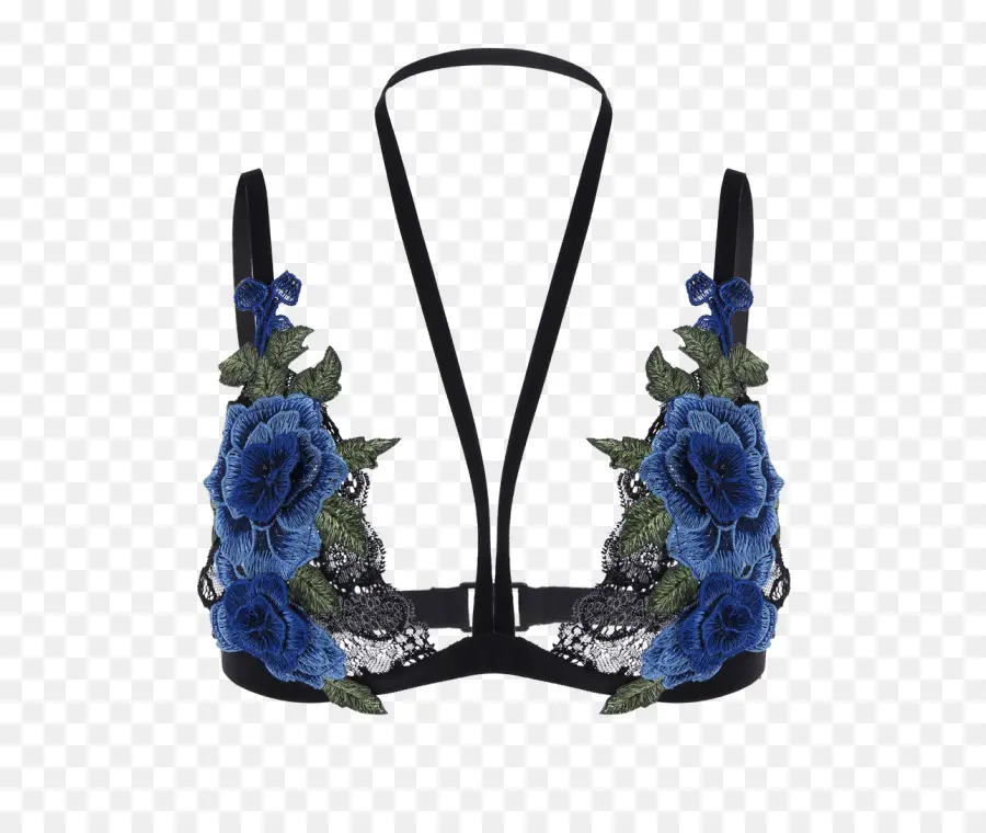 Soutien Gorge Fleuri，Fleurs Bleues PNG