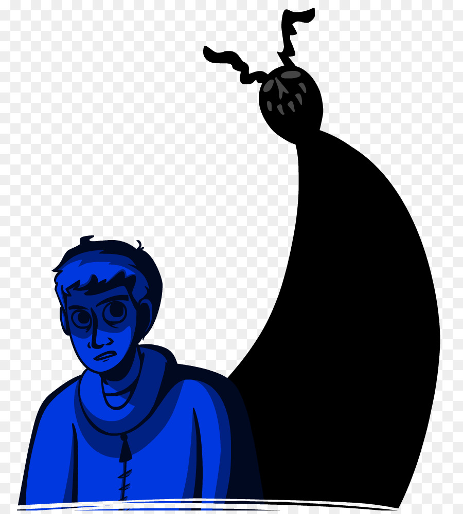 Caractère Bleu Avec Ombre，Personne PNG