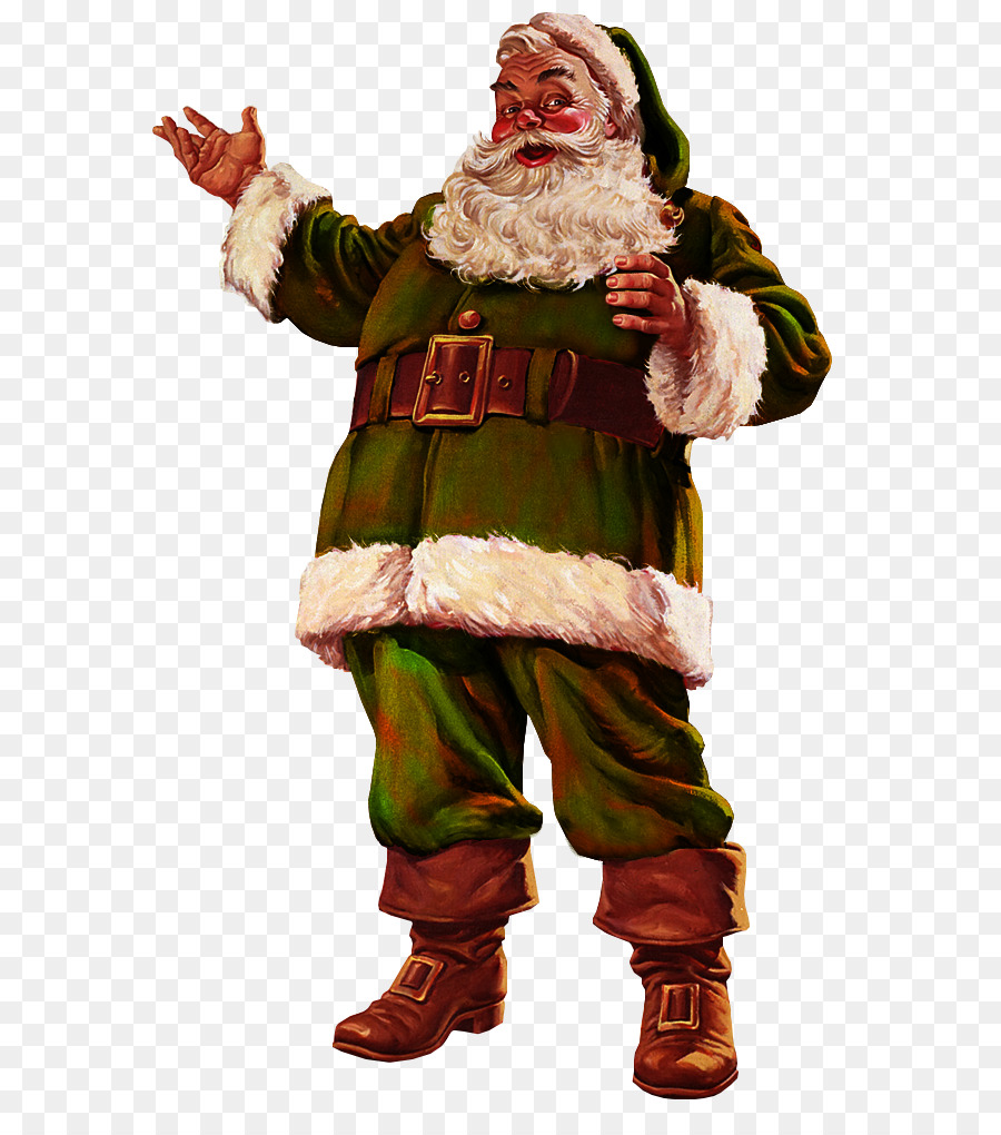 Père Noël En Costume Vert，Le Père Noël PNG