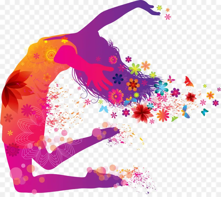 Silhouette De Danse Colorée，Danse PNG