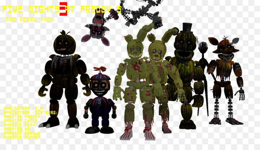 Cinq Nuits à Freddy 3，Fnaf Monde PNG