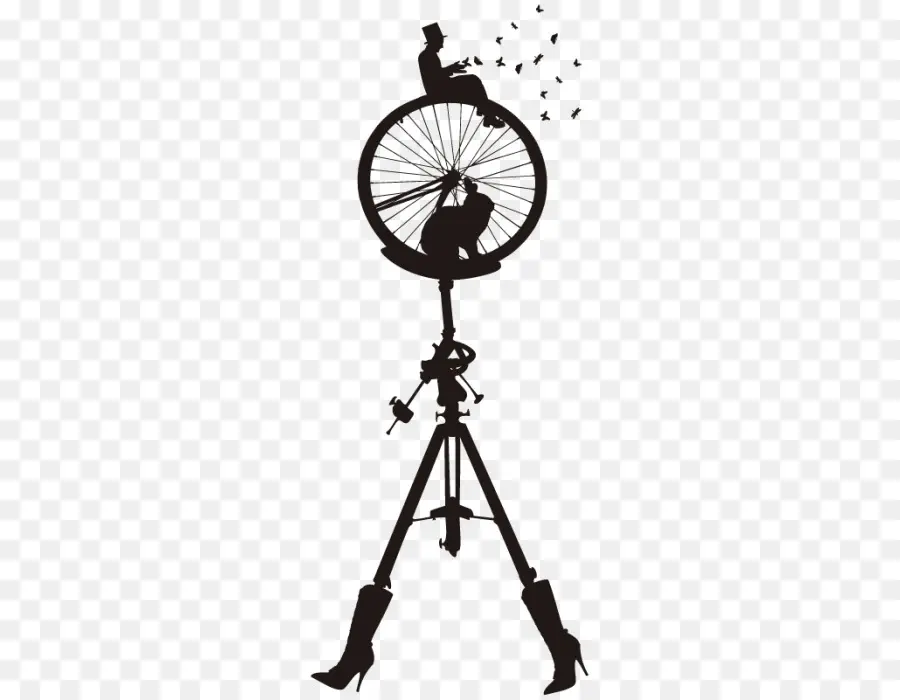 Silhouette Artistique，Vélo PNG