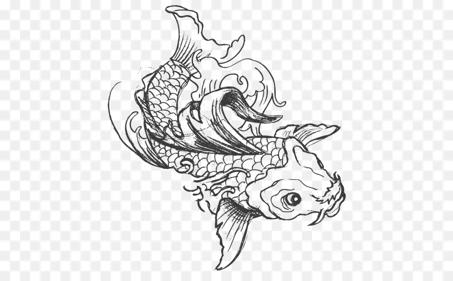 Poisson Koi，Tatouage PNG