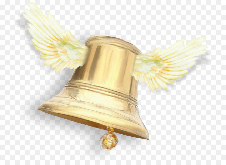 Cloche Dorée Avec Ailes，Cloche PNG