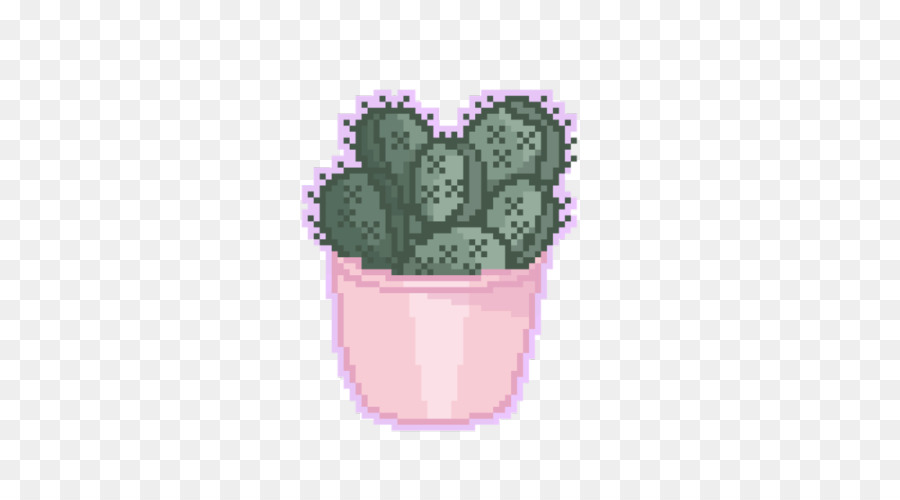 Cactus Pixel，Pot PNG