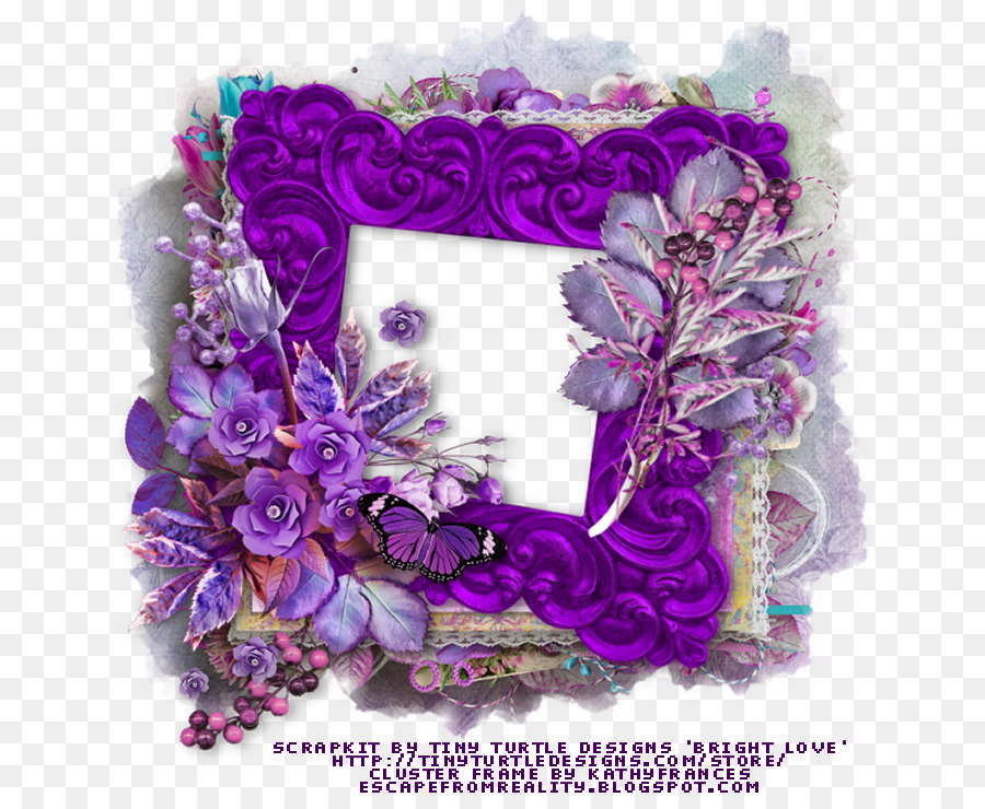 Cadre Violet，Fleurs PNG