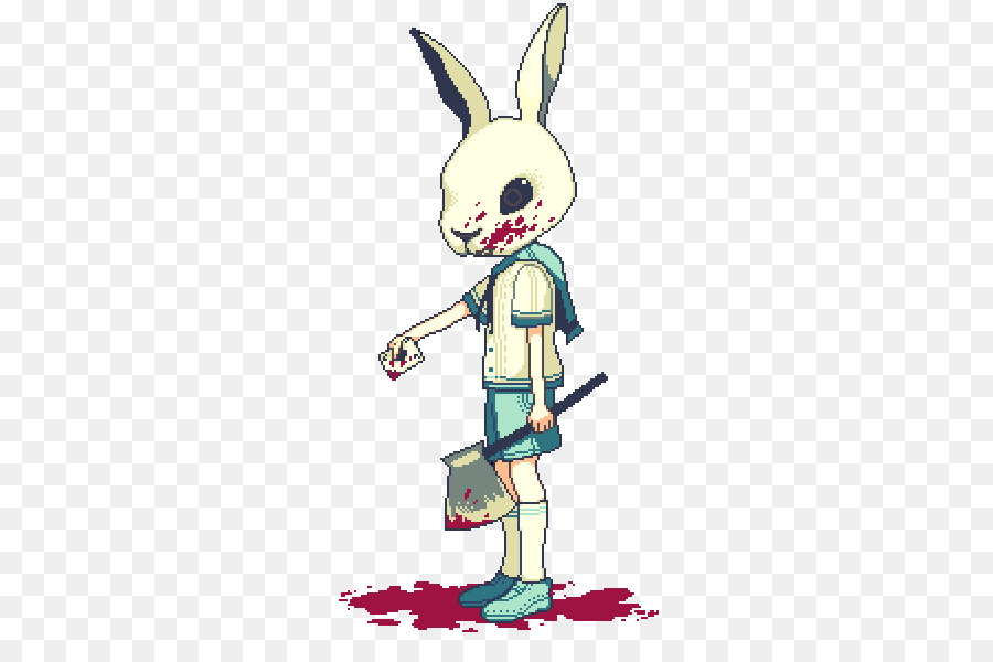 Lapin Pixel Art，Sanglant PNG