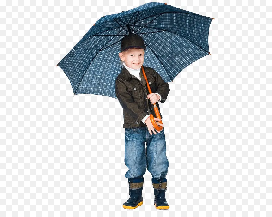 Enfant Avec Parapluie，Pluie PNG