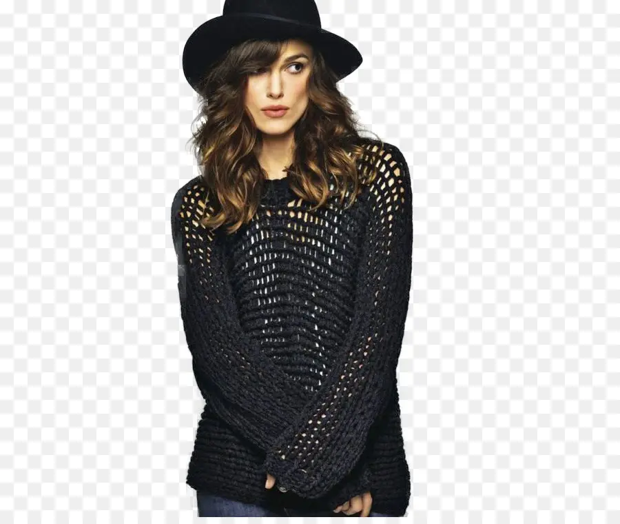 Femme En Pull Noir，Mode PNG