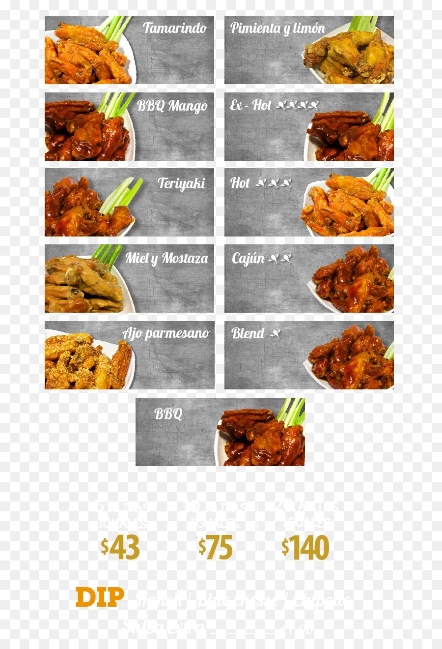 Menu Ailes De Poulet，Nourriture PNG