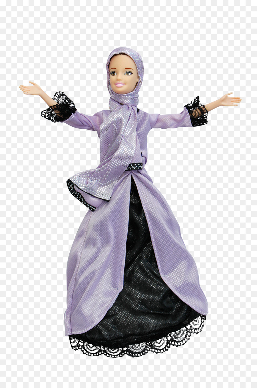 Poupée En Robe Violette，Jouet PNG