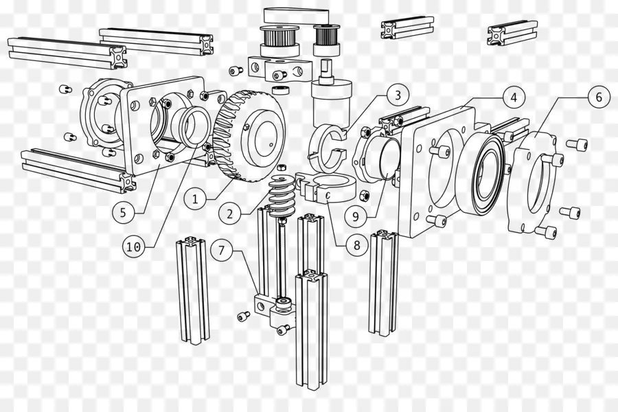 Pièces Mécaniques，Vue éclatée PNG