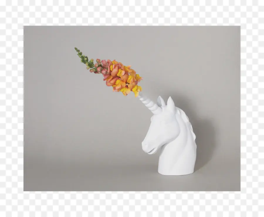 Licorne Avec Des Fleurs，Blanc PNG