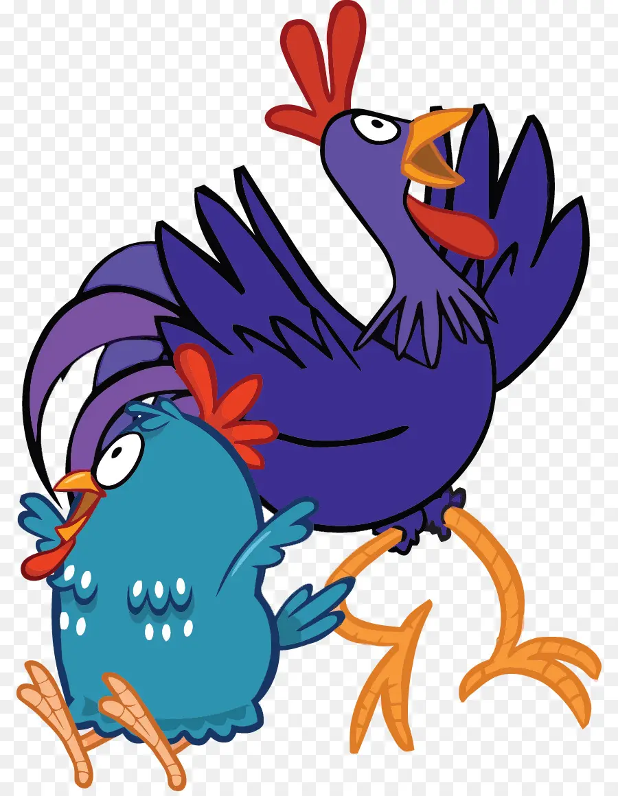 Poulets Bleus Et Violets，Dessin Animé PNG