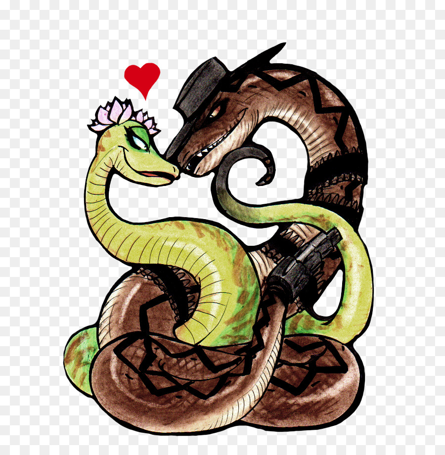 Serpents De Dessin Animé，Cœur PNG