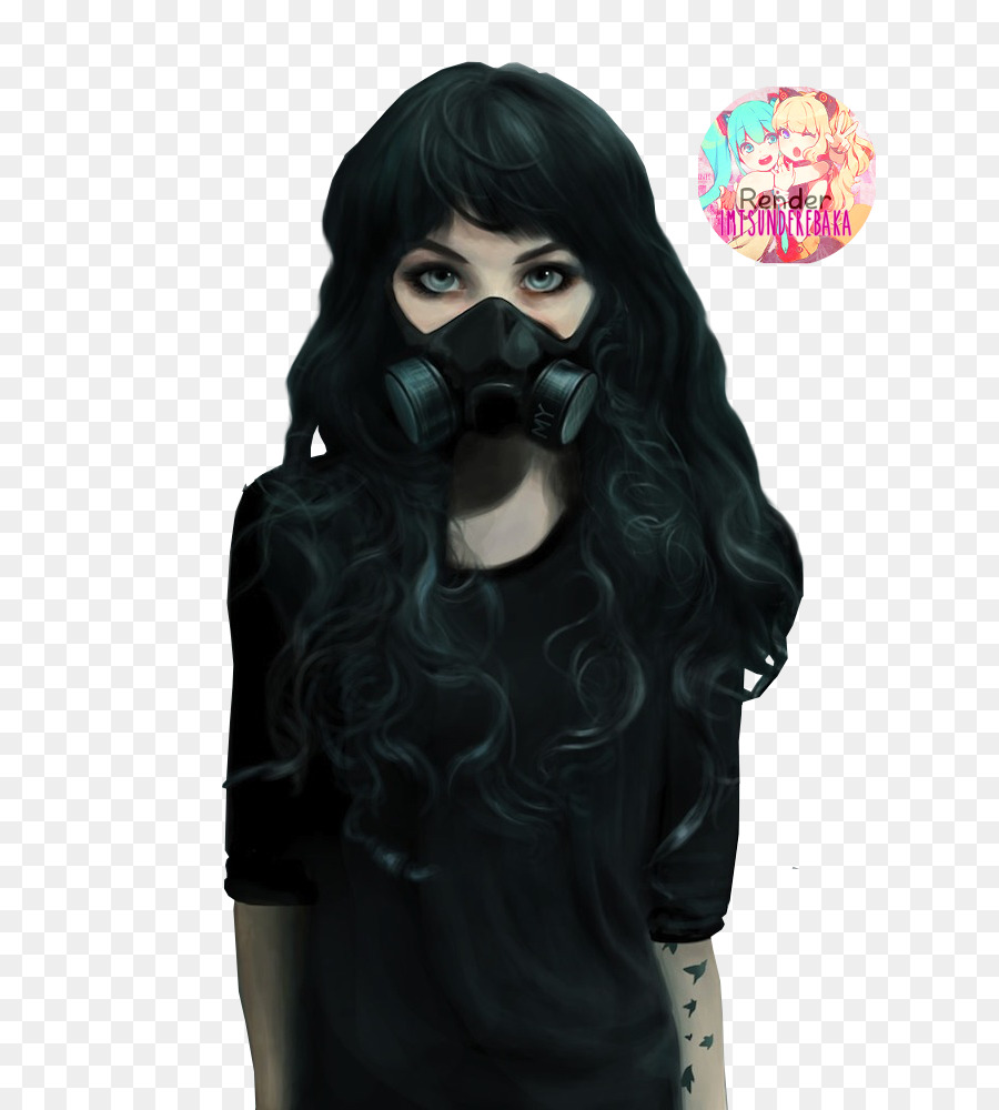 Fille Avec Masque à Gaz，Masque PNG