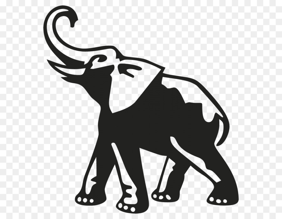 Silhouette D'éléphant，Tronc PNG