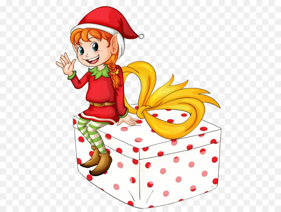 Elfe De Noël，Cadeau PNG