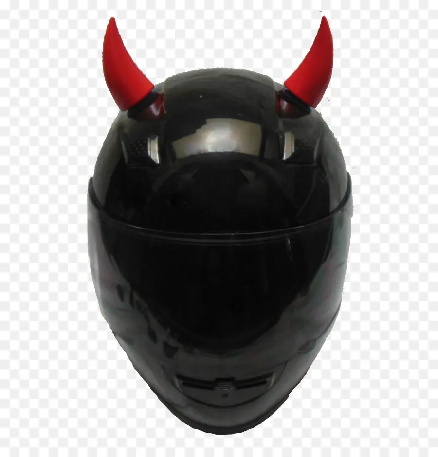 Casque Noir à Cornes Rouges，Moto PNG