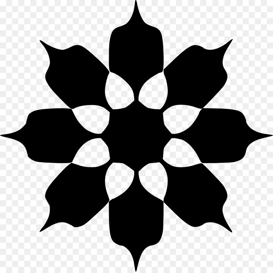 Motif De Fleurs，Noir PNG