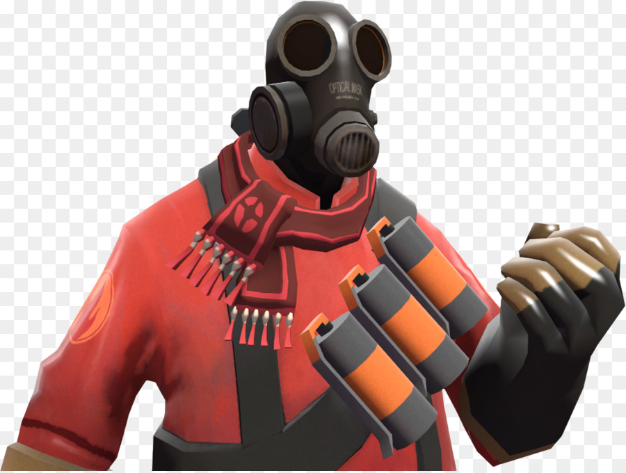 Personnage Pyro Rouge，Masque à Gaz PNG