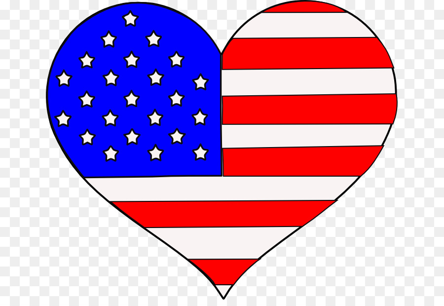 Coeur Avec Drapeau Américain，Usa PNG