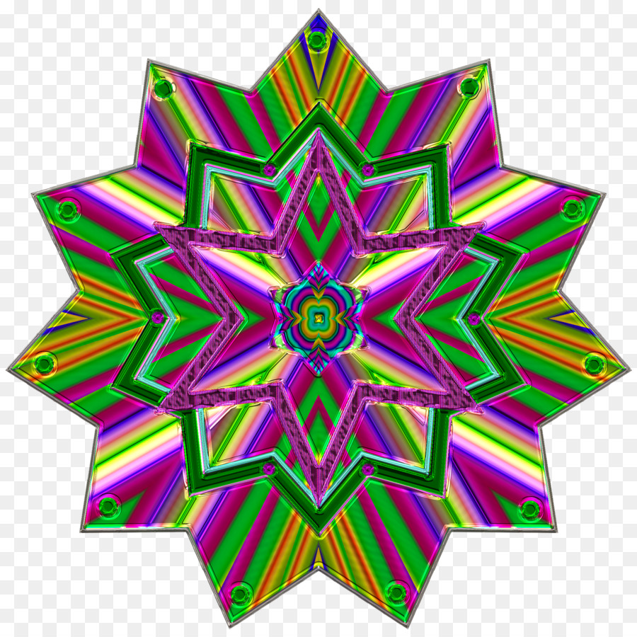 Mandala Coloré，Fleur PNG