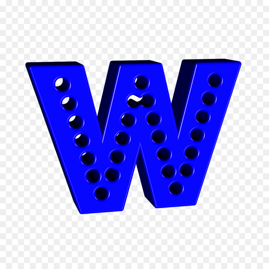 Lettre W，Bleu PNG