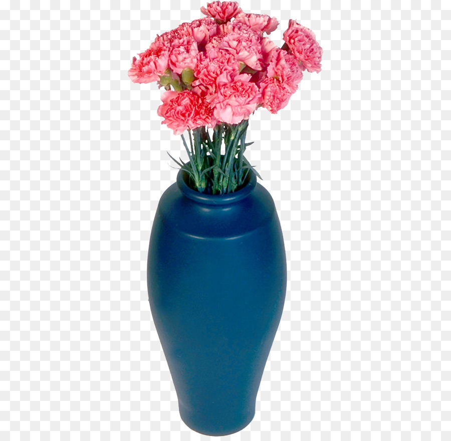 Vase Bleu à Fleurs Roses，Fleurs PNG