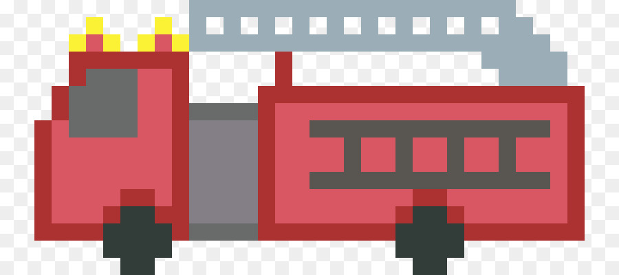 Pixel Art，Camion De Pompier PNG