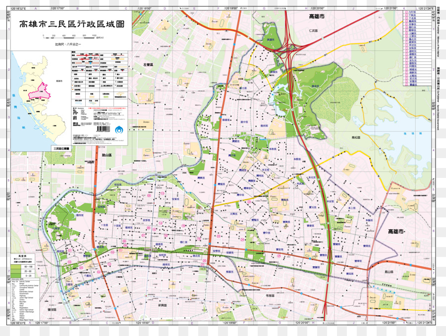 District De Zuoying，Kaohsiung City Divisions Administratives PNG